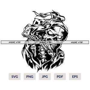 Grim Reaper SVG T-Shirt Decal Vinyl Stencil Graphics | Death SVG | Cricut Cut File Silhouette Cuttable Clipart Vector Digital Png Eps