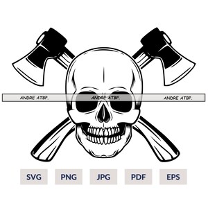 Lumberjack Skull svg, Logger Svg, Lumber Dad Shirt png, Wood Cutter Gift Idea, Woodman Clipart, Woodland File, Wood Axe eps, Axeman Stencil