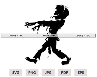 Zombie SVG | Horror SVG | Zombie Silhouette | Cricut Cut File Silhouette Printable Clipart Png, Eps, Pdf