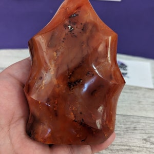 Carnelian flame, Flame, Carnelian, carved flame. Shipping included in price.