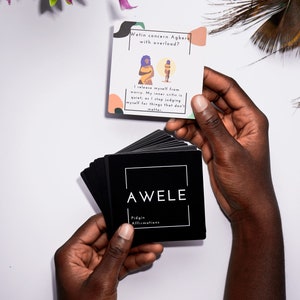 Awele Positive Affirmationskarten | Pidgin Affirmation Deck | Black Girl Magic Self-care Personal Wachstumskarten | Afrikanisches Erbgeschenk
