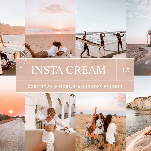 10 Insta Cream Lightroom Presets - Best LR Preset Desktop And Mobile - Adobe Filters Photo Edit For Instagram, Photographer And Blogger