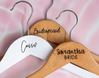 Coat Hanger Decal NAME & TITLE | Bride Coat Hanger Decal | Bridesmaid Coat Hanger Decal | Coat Hanger Stickers
