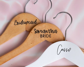 Coat Hanger Decal TITLE ONLY | Bride Coat Hanger Decal | Bridesmaid Coat Hanger Decal | Coat Hanger Stickers