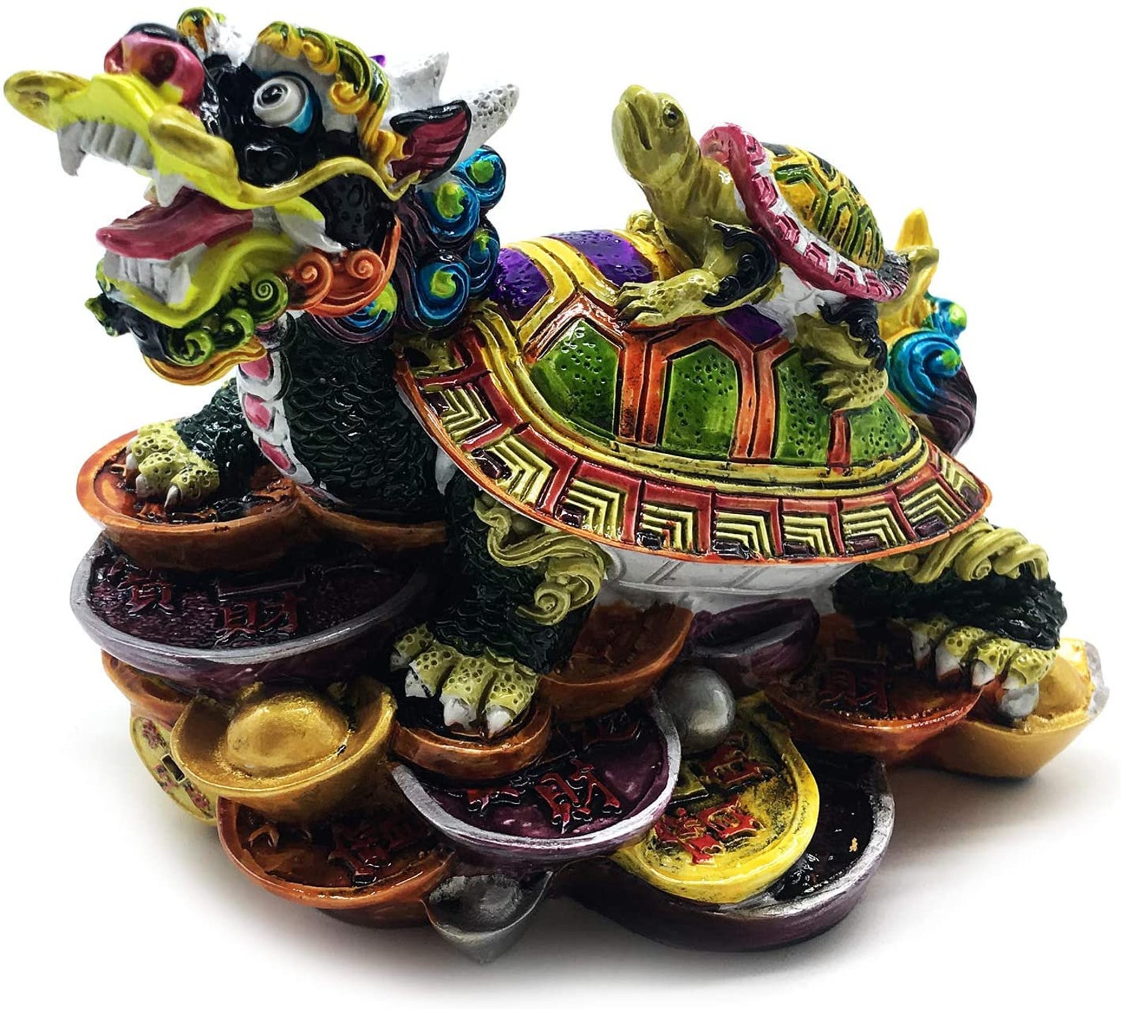 Chinese Feng Shui Dragon Turtle Statue Feng Shui Decor Home Etsy