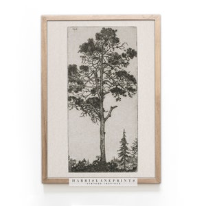 Vintage Inspired Art Print | "Trees Sketch Study 1" - Custom Size N/A | Neutral | Modern | Printable | Farmhouse | Rustic