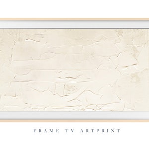 Samsung Frame TV art, &quot;White Sand Beige Texture&quot;, Modern, Wall, Paint, Palette knife, Farmhouse, MCM, Minimal, Abstract
