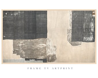 Samsung Frame TV art, "Neutral Shapes Abstract" | Modern | Texture | Wall | Paint | Neutral | White | Farmhouse | MCM | Minimal
