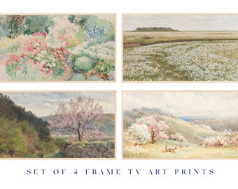 Samsung Frame TV art, "Spring Theme Pack", Water Color, Calm, Trees, Nature, Vintage, Neutral Muted, Farmhouse, Minimal, Abstract