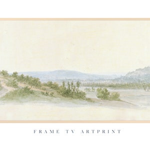 Samsung Frame TV art, &quot;Pastel Landscape&quot; | Vintage | Muted Soft Pastel | Farmhouse  | Boho | Trees Mountains | Abstract | Watercolor