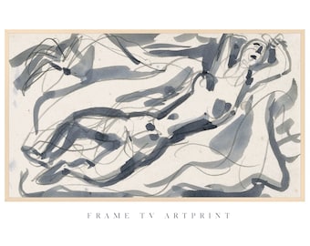 Samsung Frame TV art, "Ink Thoughts" | Modern | Texture | Wall | Paint | Neutral | White | Farmhouse | MCM | Minimal | Abstract