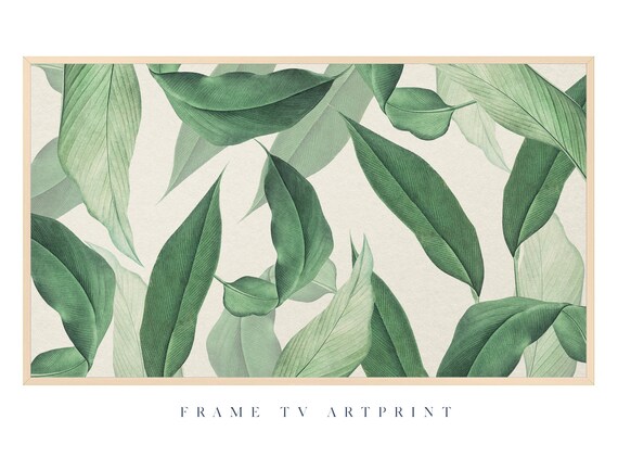 Samsung Frame TV art, "Spring Leaf Spray" Boho, Easter, Water Color, Neutral Muted, Farmhouse, Minimal, Abstract