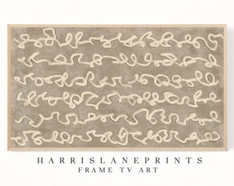 Samsung Frame TV art file | "Greige Abstract Scribbles" | Modern | Texture | Neutral | Scribble | Farmhouse | Minimal | Boho
