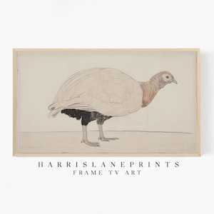 Samsung Frame TV art | &quot;Vintage Distressed Thanksgiving Turkey Sketch&quot;  | Fall | Minimal | Holiday | Farmhouse | Rustic