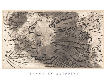 Samsung Frame TV art, "Antique Scribbles" | Modern | Texture | Wall | Paint | Neutral | White | Farmhouse | MCM | Minimal | Abstract