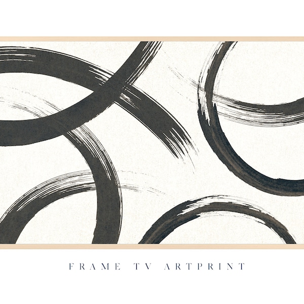 Samsung Frame TV art, "Vintage Ink Swirl Abstract" | Modern | Texture | Wall | Paint | Neutral | White | Farmhouse | MCM | Minimal