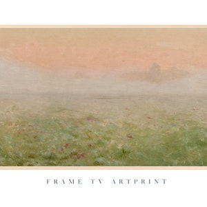 Samsung Frame TV art, &quot;Spring Morning Mist&quot; | Rustic | Florals | Love | Neutral | Farmhouse | Minimal | Abstract