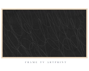 Samsung Frame TV art file | "Dark Charcoal Thoughts Abstract" | Modern | Texture | Neutral | Scribble | Farmhouse | Minimal | Boho