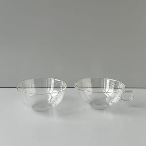 WILHELM WAGENFELD Creamer + Sugar Bowl | Jena Glass Tableware | Schott | Saale Glass Fireproof GDR | Bauhaus Design Germany