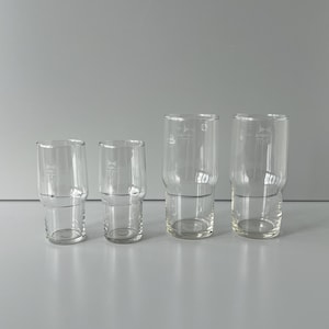 4 SUPERFEST glasses 0.25l & 0.1L I DDR Strong Patent Glass – Made in GDR – Mitropa beer glass juice glass I Set of 4