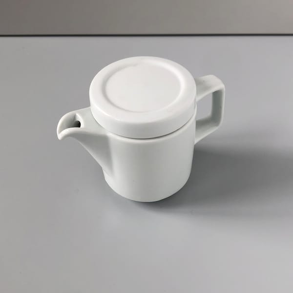 Kännchen RATIONELL Weiß Porzellan DDR Kaffeekanne Mitropa Margarete Jahny GDR Ostdesign