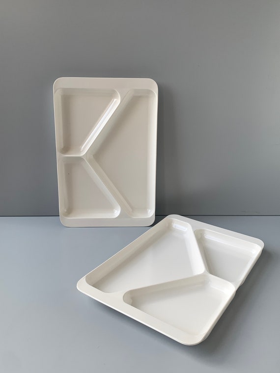 YAYODS 50 Kunststoffteller – 25x 24 Cm + 25x 16,5 Cm, Eckig, Weiß Mit Silberrand, Wiederverwendbar, Für Partys