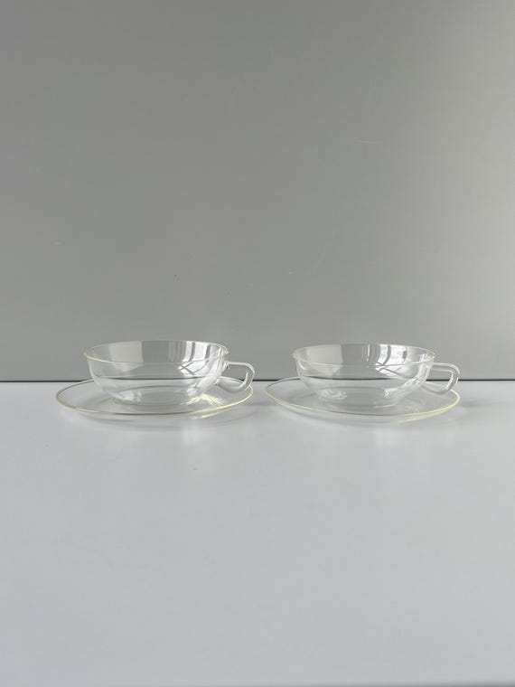 2 Teacups SAALE Glas Schott DDR I Jenaer Glas Cup I Wilhelm