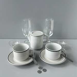 Service de table en porcelaine RATIONELL RDA | Tasses + Verres à bière + Cafetière | Idée cadeau souvenir RDA Margarete Jahny Mitropa