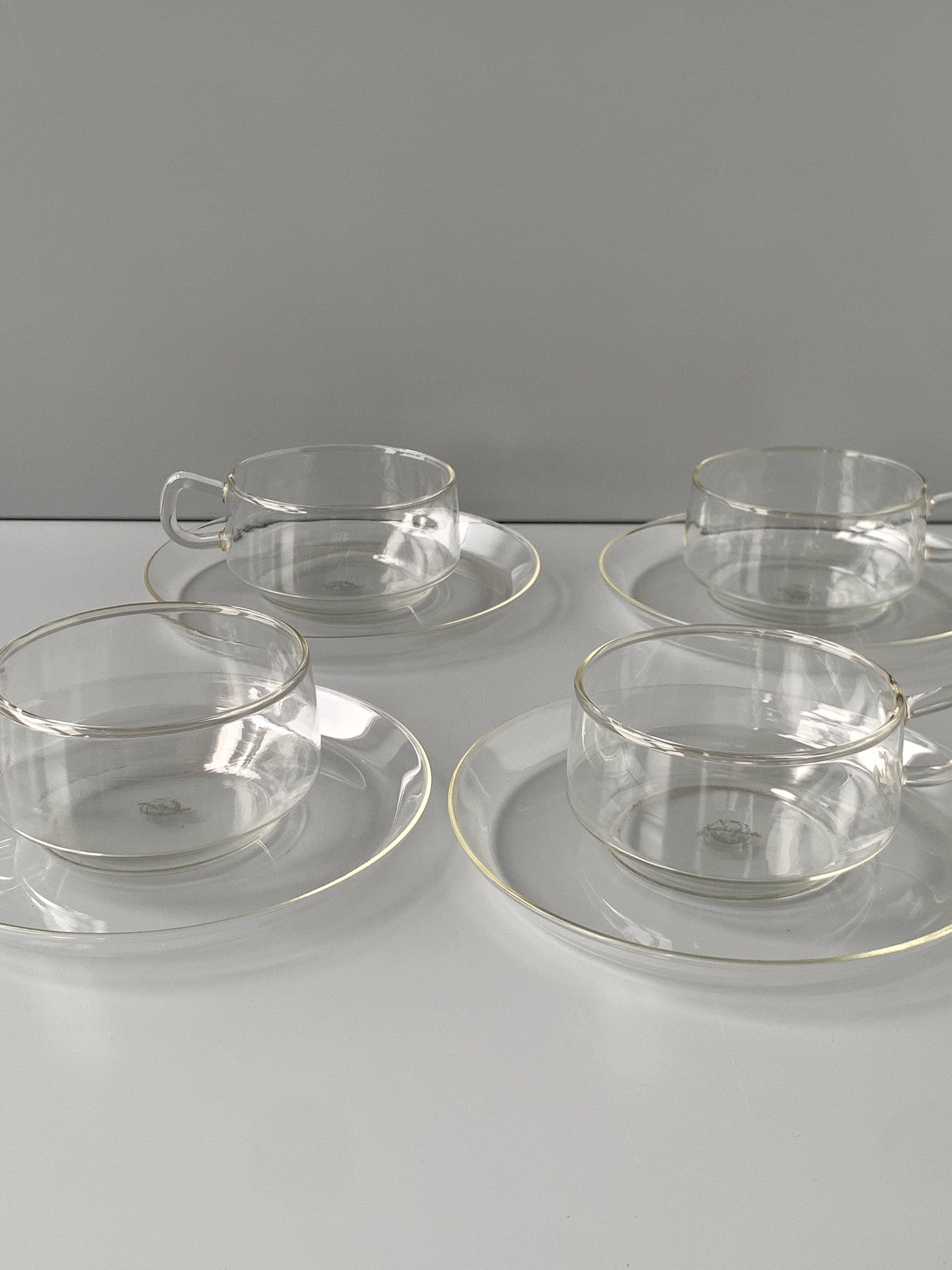 【旧東ドイツ】Saale Glas ティーカップ【アンティーク】 東ドイツ産イエナガラス製高級ティーカップ4個 | イルゼ・デッホ