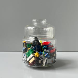 Candy jar, glass, DDR Schott Jena sugar bowl, storage jar, cookie jar, Jena glass candy box