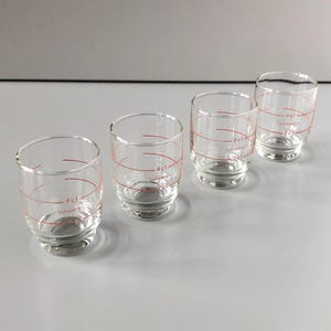 4 SUPERFEST shot glasses 2cl / 4cl DDR glass Mitropa shot glass GDR I Strong East German Patent Shot Glass