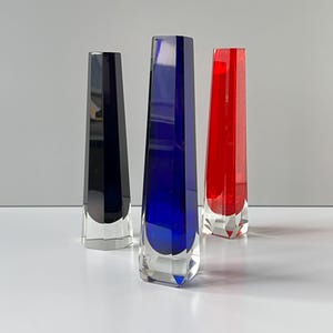 Faceted glass vase I GDR art glass Wasungen I Flower vase glass object cut cut VASE I Sommerso Midcentury Vintage