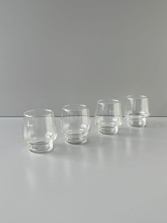 4 SUPERFEST Cognac Whiskey Gläser DDR I Patent Design – Made in GDR – 4x Trinkglas Strong Patent Glasses East Germany I topp quality