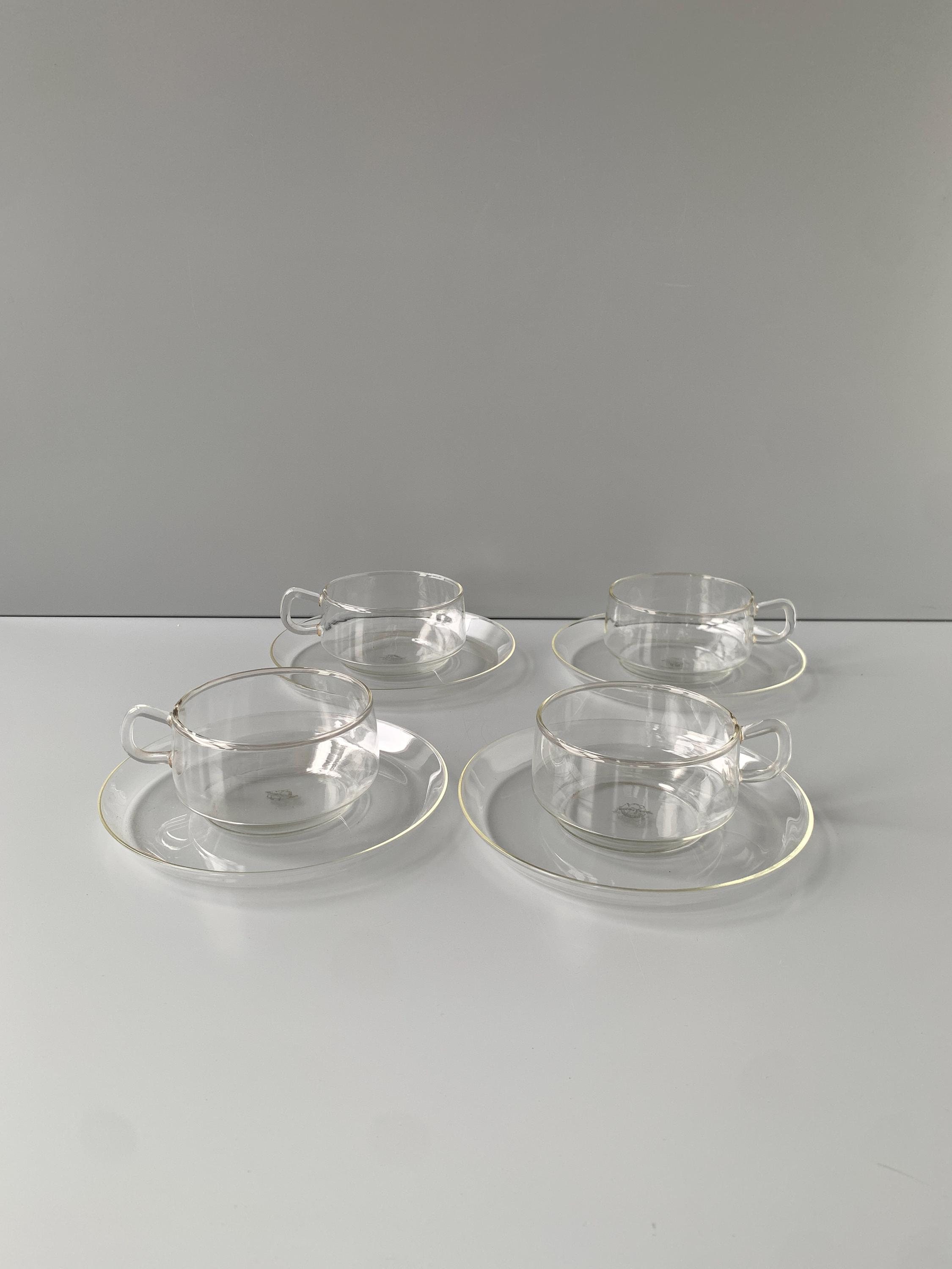【旧東ドイツ】Saale Glas ティーカップ【アンティーク】 東ドイツ産イエナガラス製高級ティーカップ4個 | イルゼ・デッホ