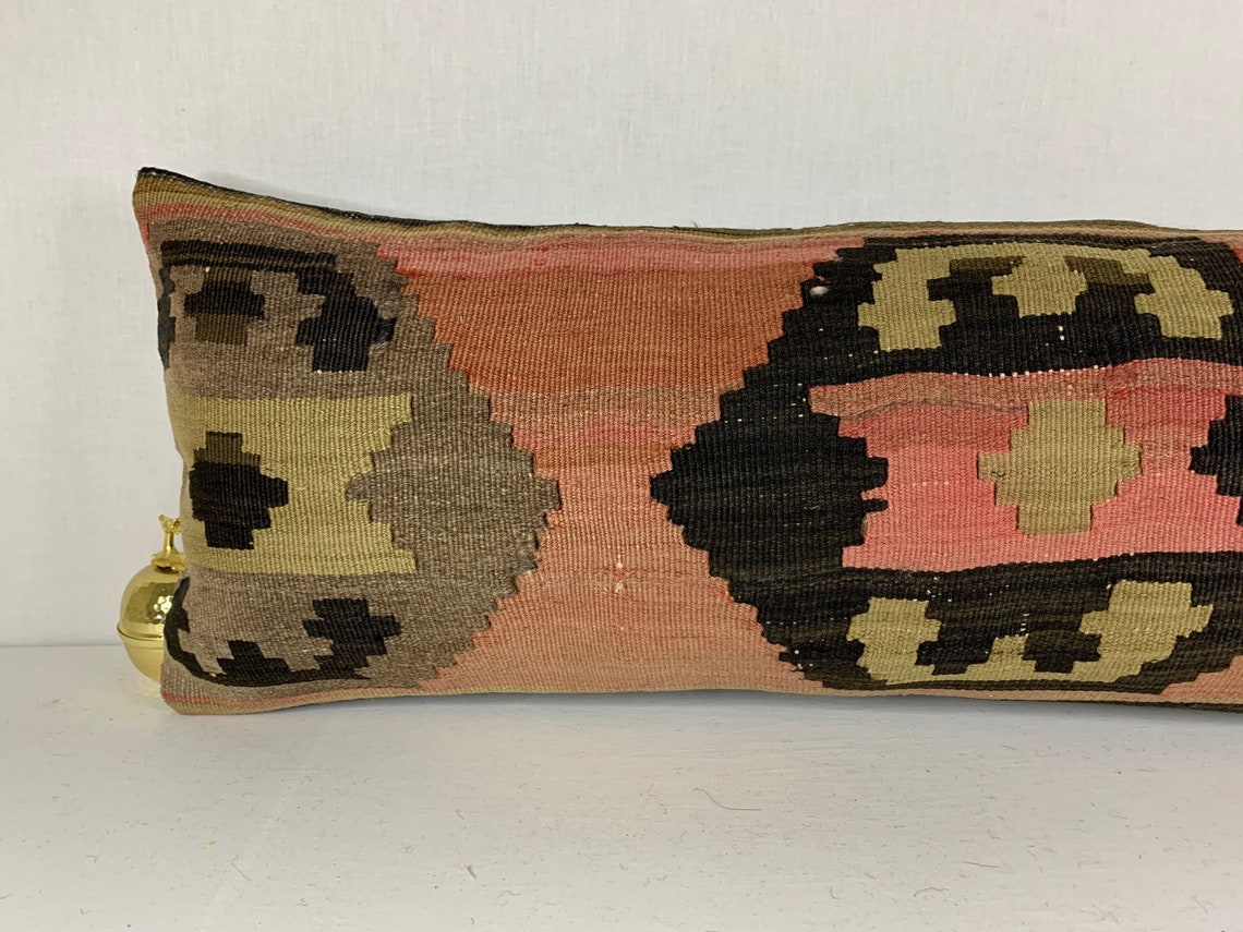 Braunes und rosa Kelim Kissen Kissenbezug Kissenbezug | Etsy