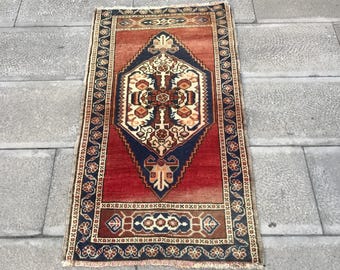 Tapete de lã artesanal estilo fazenda, tapete de banheiro vintage, tapete pequeno 2x3
