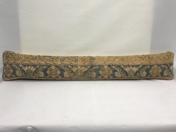 Vintage Turkish Rug Lumbar Pillow Cover Extra Long Boho Throw (8"x48") Bed