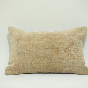 16x24 lumbar Pillow Cover, Handwoven Turkish Kilim Pillow, Boho Carpet Pillow, Cushion Cover, Home Decor, Throw Pillow, Sofa Pillow bench