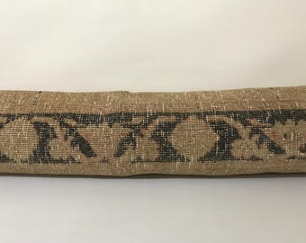 Handmade Extra Long Lumbar Pillow Cover Vintage Rug , 8x48 Cushion Bed