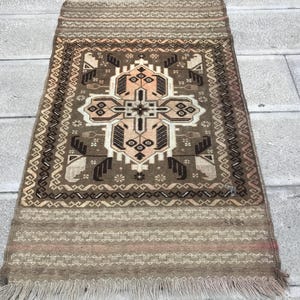 Vintage  rug, small area rug, mini turkish rug, handmade oushak antique rug, Doormat for bathroom, Kıtchen home decor entryway rug 2.5x4.5