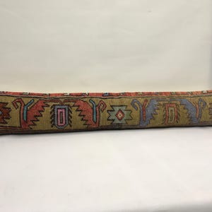 Capa de almofada lombar extra longa feita à mão, estilo vintage, para cama de 8x48 polegadas.
