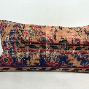 Turkish Kilim Cushion Cover,12x24’’,30x60 cm,Traditional Kilim Pillow,Wool Cushion Cover,Vintage Kilim,Pillow Case Handwoven ,Unique Cushion
