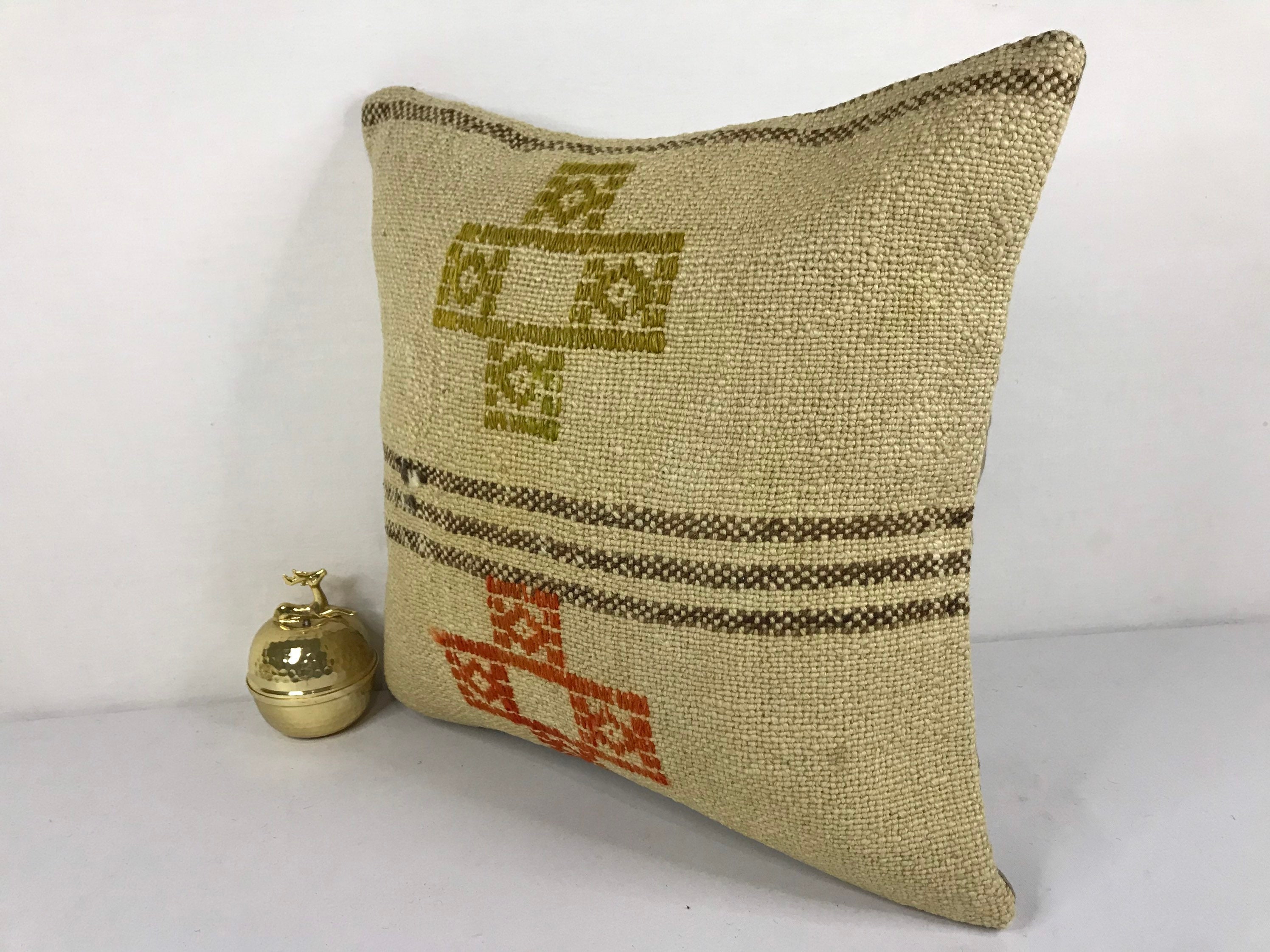 Vintage Jute Cushion Cover Throw Indian Jute Cushions Handmade Etsy