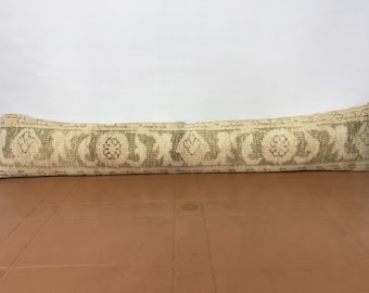 Almohada extra larga, funda de almohada lumbar hecha a mano, almohada lumbar, almohada vintage, funda de almohada lumbar tamaño king, funda de cojín, decoración del hogar