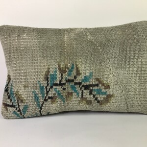 Kilim Lumbar, Handwoven Anatolian Turkish Carpet Pillow, Decorative Pillow, 12x20 Pillow Cover, Vintage Kilim Pillow, Throw Pillow, Pillow