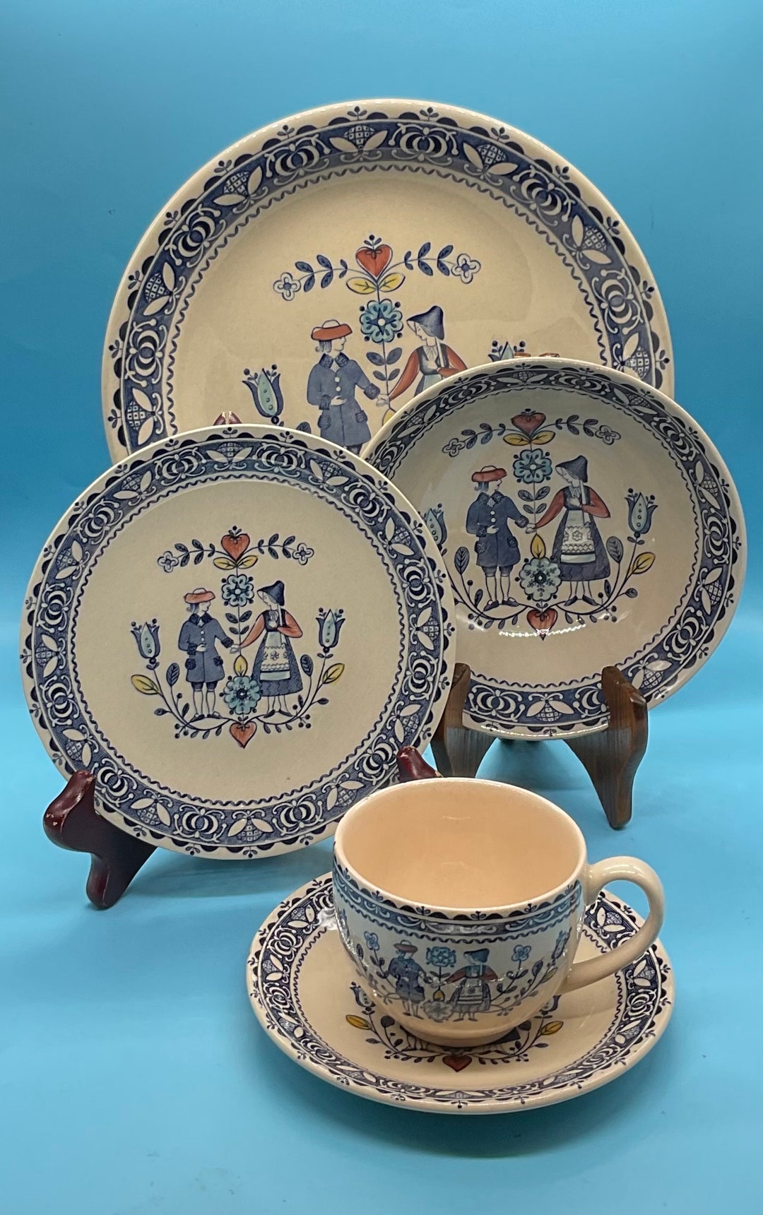 Vintage Johnson Brothers Staffordshire Old Granite “ Hearts