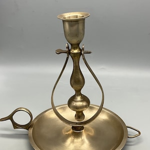 Vintage Swinging Solid Brass Chamber Candlestick Holder