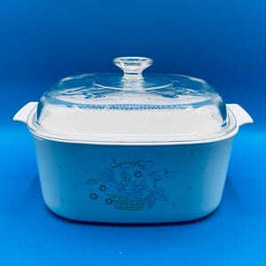 Vintage Corning Ware Country Cornflower 5L Casserole Dish with Pyrex Lid