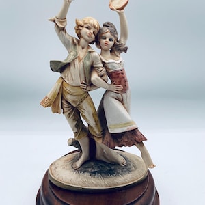 Vintage Fontanini Depose Italy Dancers Musical Figurine Designed