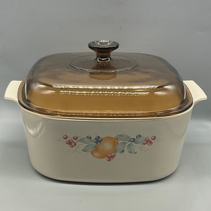 Vintage Corning Ware,,Abundance,, 5 Liter Casserole Dish with Pyrex Lid